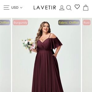 Burgundy Plus Size Bridesmaid Dress